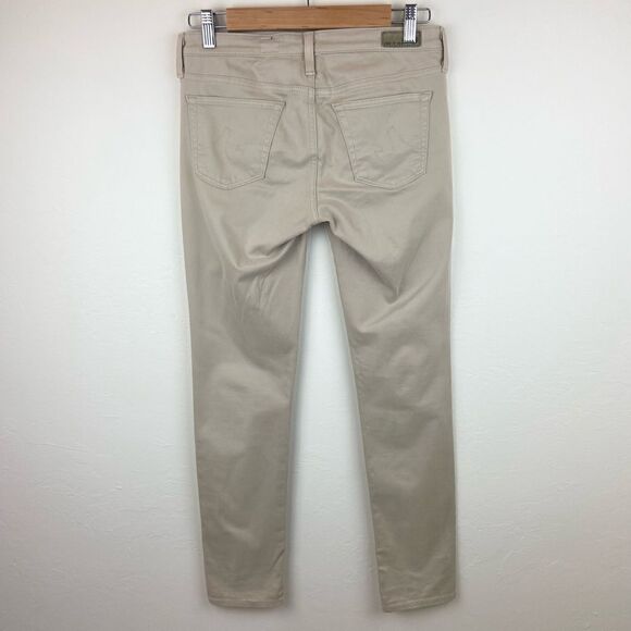 AG ‘The Stilt Cigarette Leg’ Cream Suede Pant - Picture 5 of 7